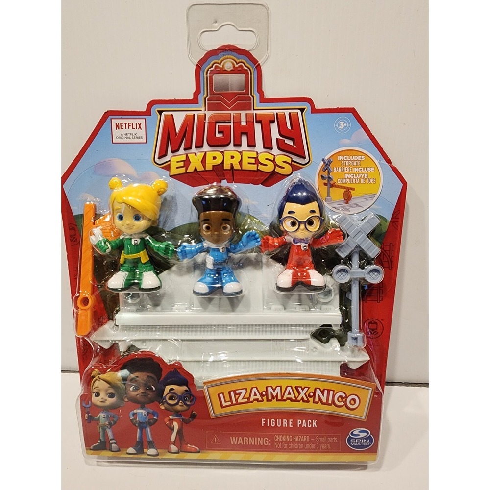 Mighty Express Figures Liza-Max-Nico  Netflix  ‎  Figure Pack  NEW